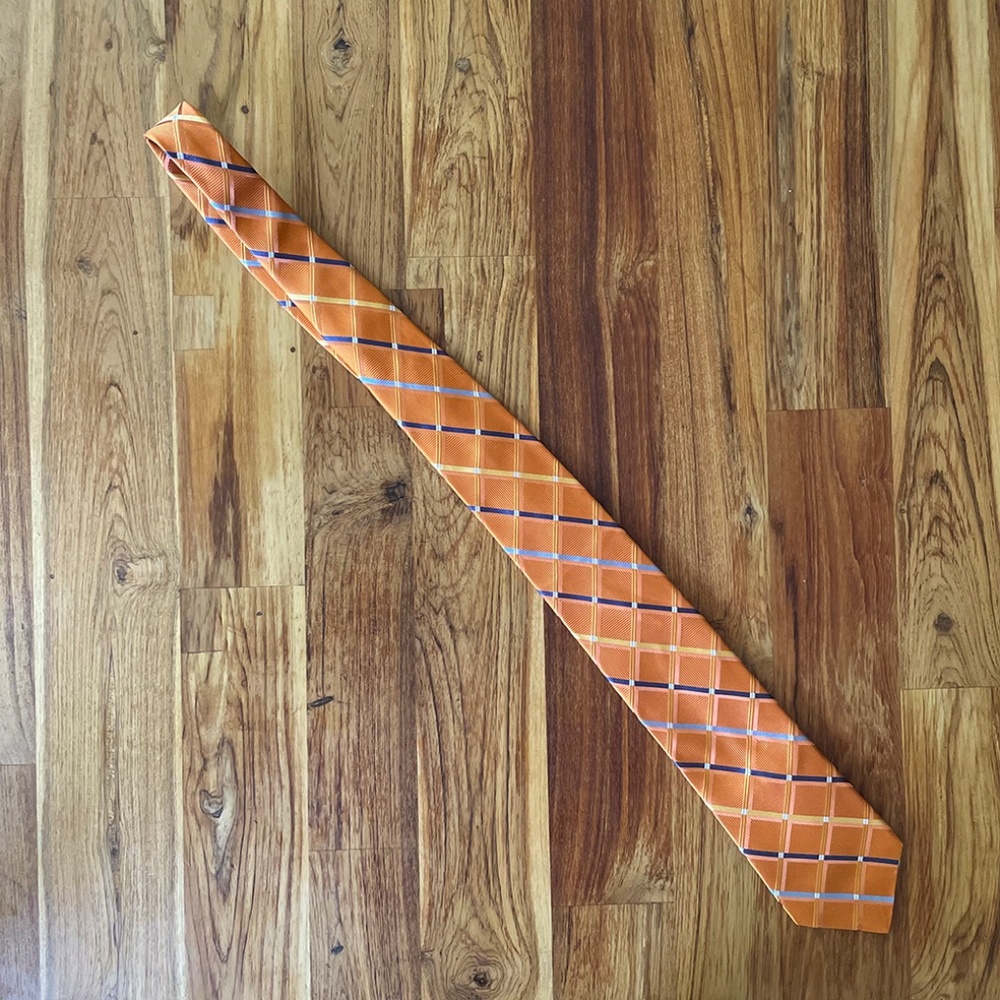 Mens Nicole Miller Orange Silk Tie
